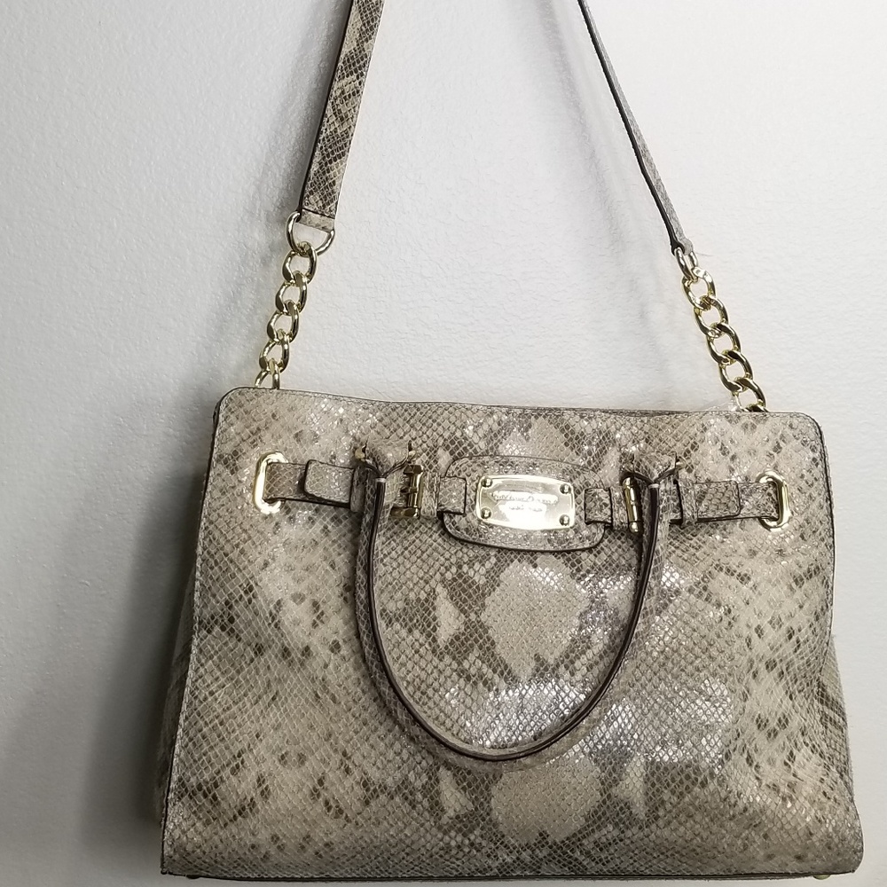 MICHAEL KORS Hamilton Snakeskin Large Emboss Tote - Picture 2 of 8